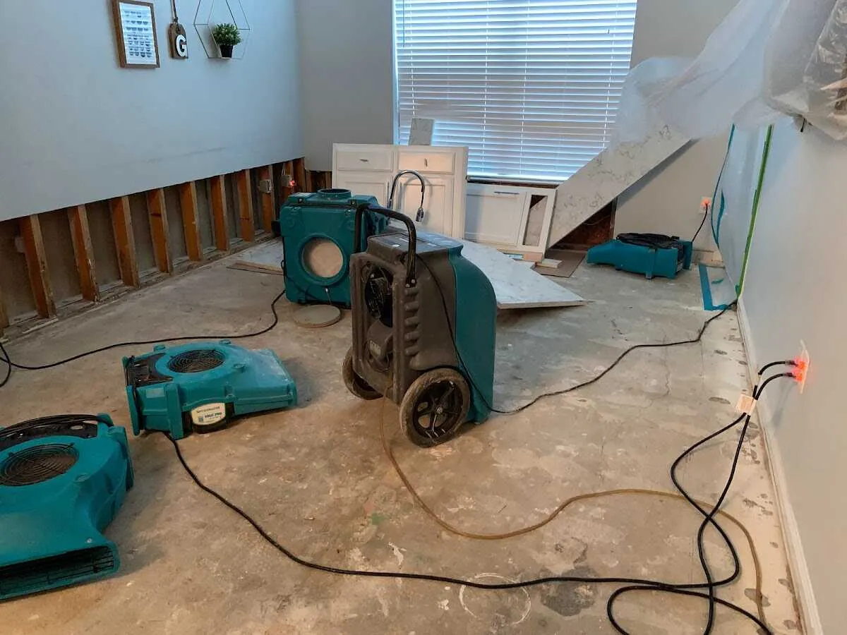 Dehumidifier in flood-cut room for Water Extraction & Removal in Jericho